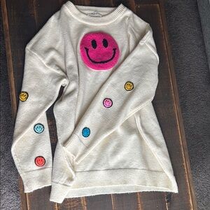 Women's Cream Smiley Sweater